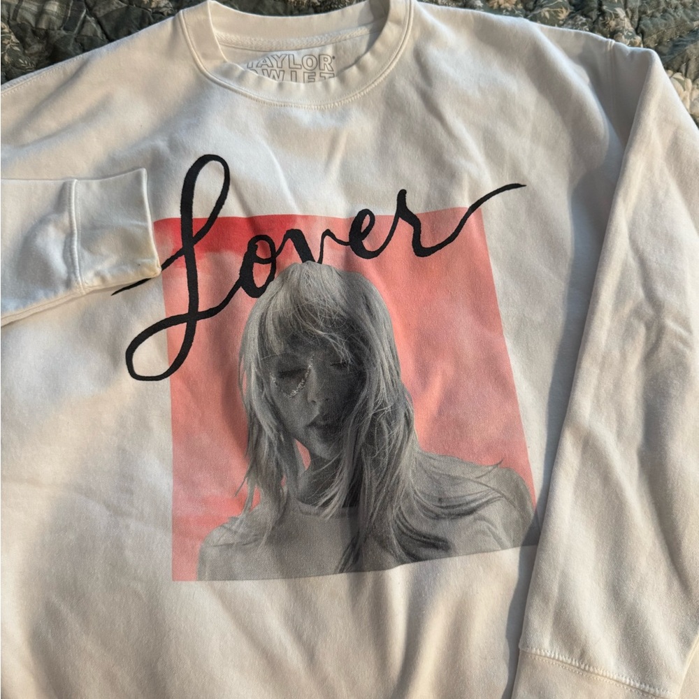 Taylor Swift White and Pink Lover Sweatshirt